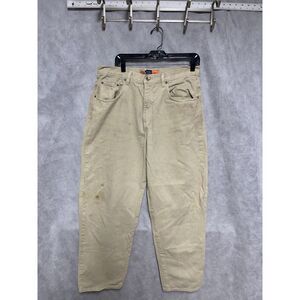 VTG Pepe Jeans Men 34x31 Beige Denim Hip Hop Baggy Streetwear Skate Wide Leg Y2K